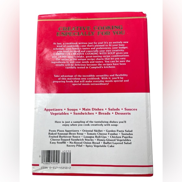 VTG 1985 Campbell’s Creative Cooking With Soup Recipes Cookbook Hardcover - Picture 2 of 4